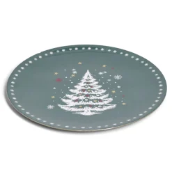 Vaisselle Et Accessoires De Table<Gifi Sous assiette rond vert motif sapin de Noël Ø33cm