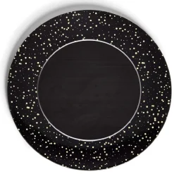 Gifi Sous assiette ronde noir et doré Ø33cm| Vaisselle Et Accessoires De Table