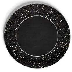 Gifi Sous assiette ronde noir et doré Ø33cm| Vaisselle Et Accessoires De Table