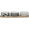 Vaisselle Et Accessoires De Table<Gifi Support à apéritifs avec 3 coupelles déco végétal noir blanc