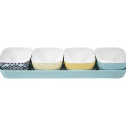 Vaisselle Et Accessoires De Table<Gifi Support à apéritifs avec 4 coupelles déco jaune bleu