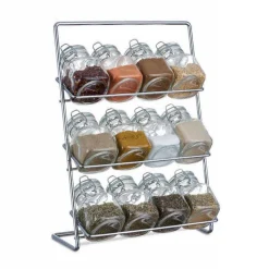 Gifi Support à épices en métal avec 12 bocaux| Vaisselle Et Accessoires De Table