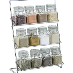 Gifi Support à épices en métal avec 12 bocaux| Vaisselle Et Accessoires De Table