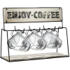 Gifi Support en métal avec 6 tasses expresso en verre| Vaisselle Et Accessoires De Table