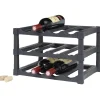 Rangement De Cuisine<Gifi Support pour 12 bouteilles en plastique noir