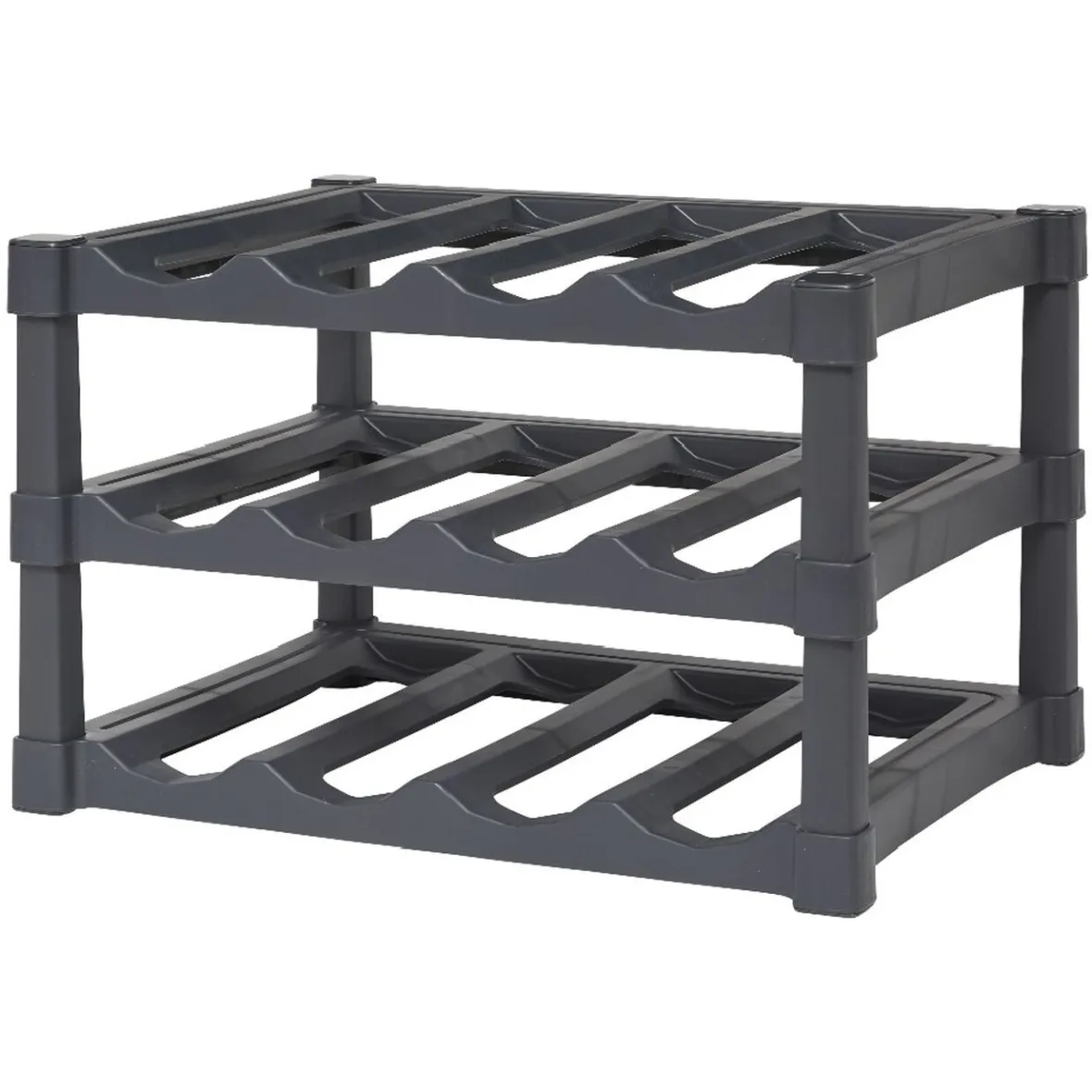 Rangement De Cuisine<Gifi Support pour 12 bouteilles en plastique noir