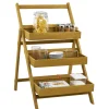 Rangement De Cuisine<Gifi Étagere Paulownia design escabeau en bois 3 niveaux