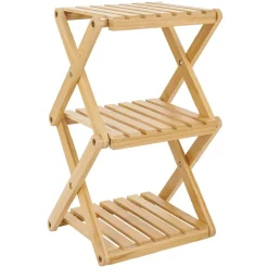 Rangement De Cuisine<Gifi Étagère 3 niveaux pliable bambou naturel 22,1xH35,5x18,3cm