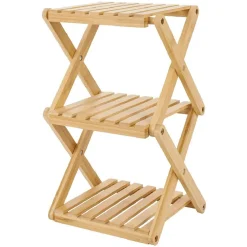 Rangement De Cuisine<Gifi Étagère 3 niveaux pliable bambou naturel 22,1xH35,5x18,3cm