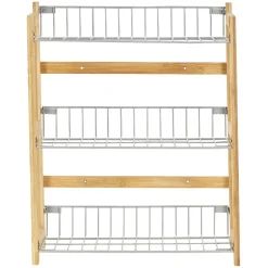 Gifi Étagère à épices en bambou 3 niveaux| Vaisselle Et Accessoires De Table