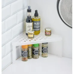 Rangement De Cuisine<Gifi Étagère d'angle cuisine plastique blanc