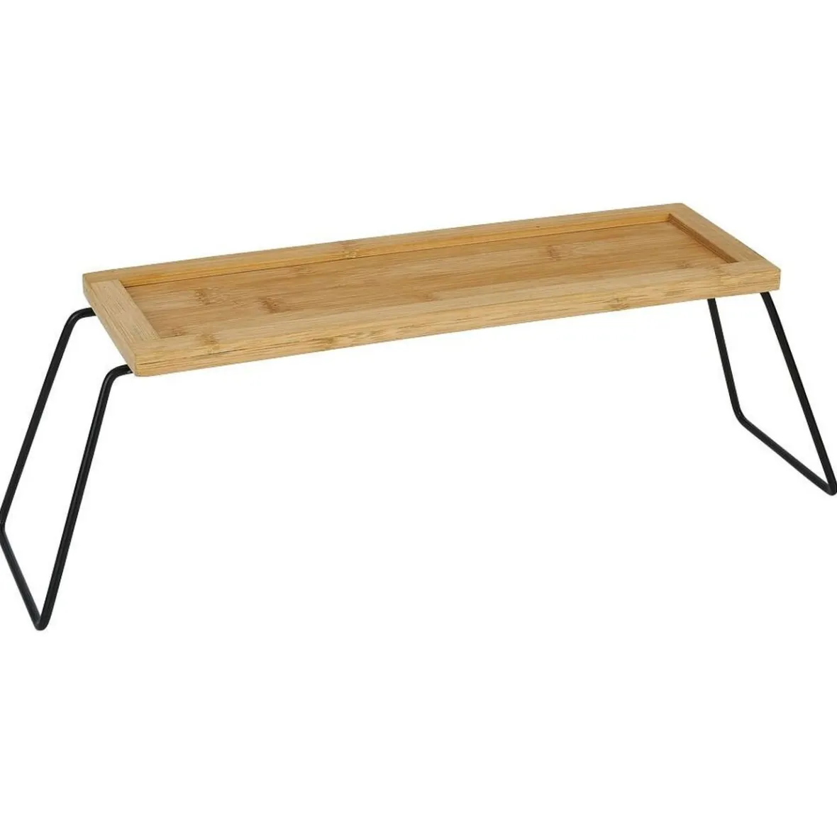 Rangement De Cuisine<Gifi Étagère de rangement en bambou et pieds en métal noir 36x12xH15cm