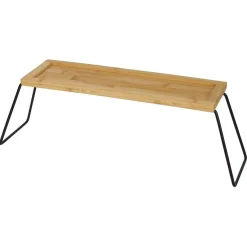 Rangement De Cuisine<Gifi Étagère de rangement en bambou et pieds en métal noir 36x12xH15cm