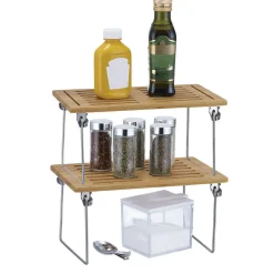 Rangement De Cuisine<Gifi Étagère superposable bambou et métal