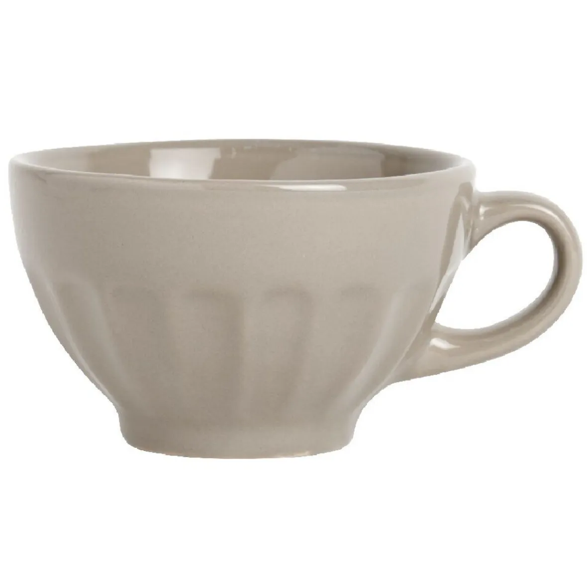 Gifi Tasse à café avec anse taupe cotelé| Vaisselle Et Accessoires De Table