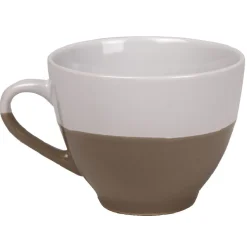 Gifi Tasse à café bicolore taupe et blanc| Vaisselle Et Accessoires De Table