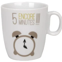 Gifi Tasse à café blanc motif réveil| Vaisselle Et Accessoires De Table
