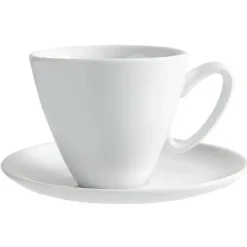 Gifi Tasse à café blanche avec sous tasse modèle slide| Vaisselle Et Accessoires De Table