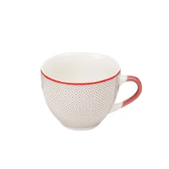 Gifi Tasse à café en porcelaine motif esprit campagne rouge gris 22 cl| Vaisselle Et Accessoires De Table