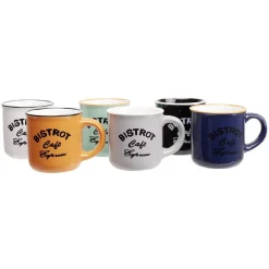 Gifi Tasse à café expresso multicolore Bistrot x6| Vaisselle Et Accessoires De Table