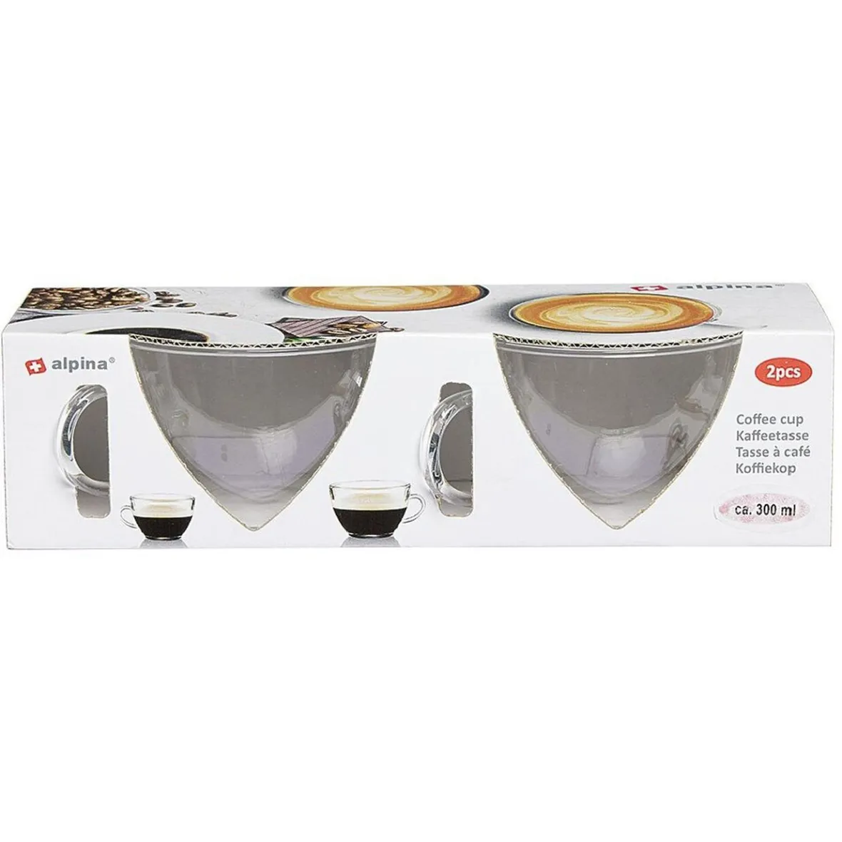 Gifi Tasse à café transparent Alpina x2| Vaisselle Et Accessoires De Table