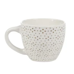 Gifi Tasse à expresso porcelaine blanc à motif fleur taupe 9 cl| Vaisselle Et Accessoires De Table