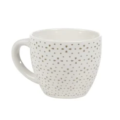Gifi Tasse à expresso porcelaine blanc à motif fleur taupe 9 cl| Vaisselle Et Accessoires De Table