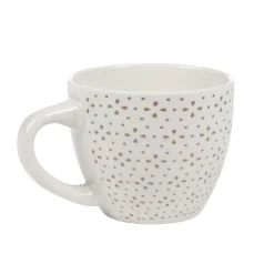 Gifi Tasse à expresso porcelaine blanc à motif fleur taupe 9 cl| Vaisselle Et Accessoires De Table