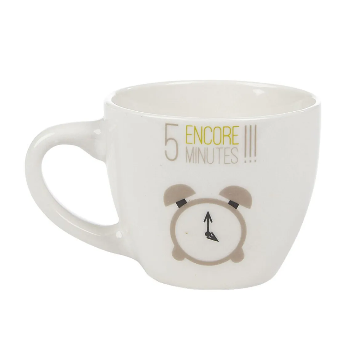 Gifi Tasse à expresso porcelaine blanc à motif réveil 9 cl| Vaisselle Et Accessoires De Table