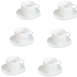 Gifi Tasse blanche porcelaine X6| Vaisselle Et Accessoires De Table