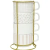 Gifi Tasse empilable motif assorti 23cl x4| Vaisselle Et Accessoires De Table