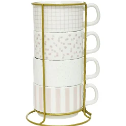 Gifi Tasse empilable motif assorti 23cl x4| Vaisselle Et Accessoires De Table