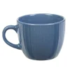 Gifi Tasse en faïence 23 cl uni bleu avec rainures verticales en relief| Vaisselle Et Accessoires De Table