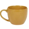 Gifi Tasse en faïence 23 cl uni jaune moutarde rainures verticales relief| Vaisselle Et Accessoires De Table