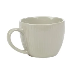 Gifi Tasse en faïence 23 cl uni lin avec rainures verticales en relief| Vaisselle Et Accessoires De Table