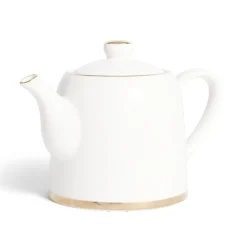 Vaisselle Et Accessoires De Table<Gifi Théière 1L faïence blanc et doré Ø12xH15xm