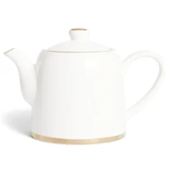 Vaisselle Et Accessoires De Table<Gifi Théière 1L faïence blanc et doré Ø12xH15xm