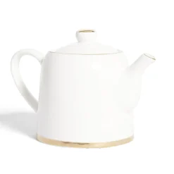 Vaisselle Et Accessoires De Table<Gifi Théière 1L faïence blanc et doré Ø12xH15xm