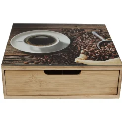 Rangement De Cuisine<Gifi Tiroir à dosettes bambou design graine de café