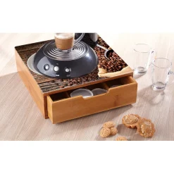 Rangement De Cuisine<Gifi Tiroir à dosettes bambou design graine de café