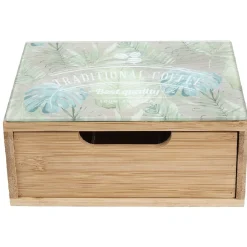 Rangement De Cuisine<Gifi Tiroir à dosettes bambou motif feuilles