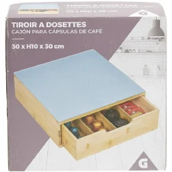 Rangement De Cuisine<Gifi Tiroir à dosettes en bambou avec plateau en verre