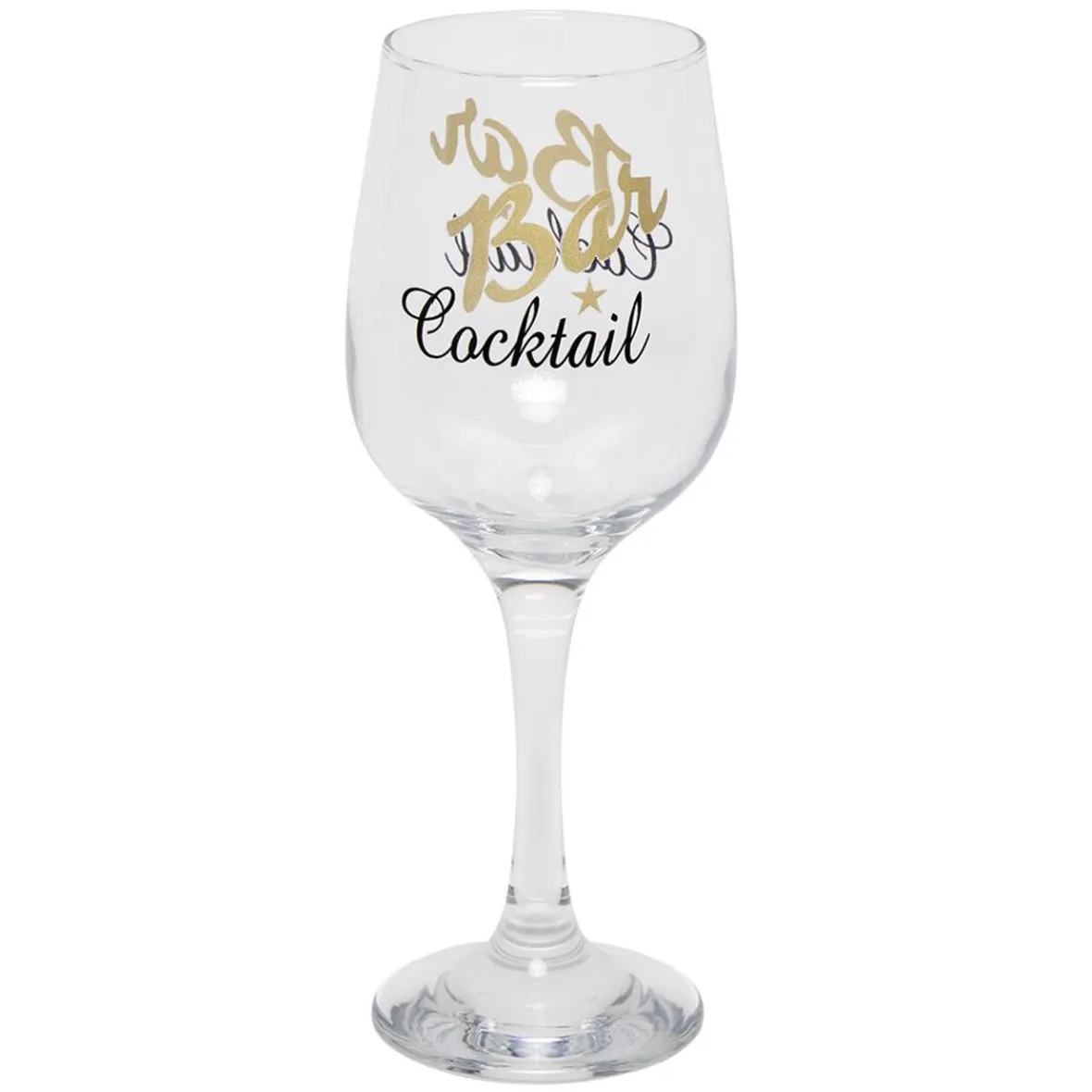 Gifi Verre à cocktail à pied transparent avec inscription 48 cl x2| Vaisselle Et Accessoires De Table