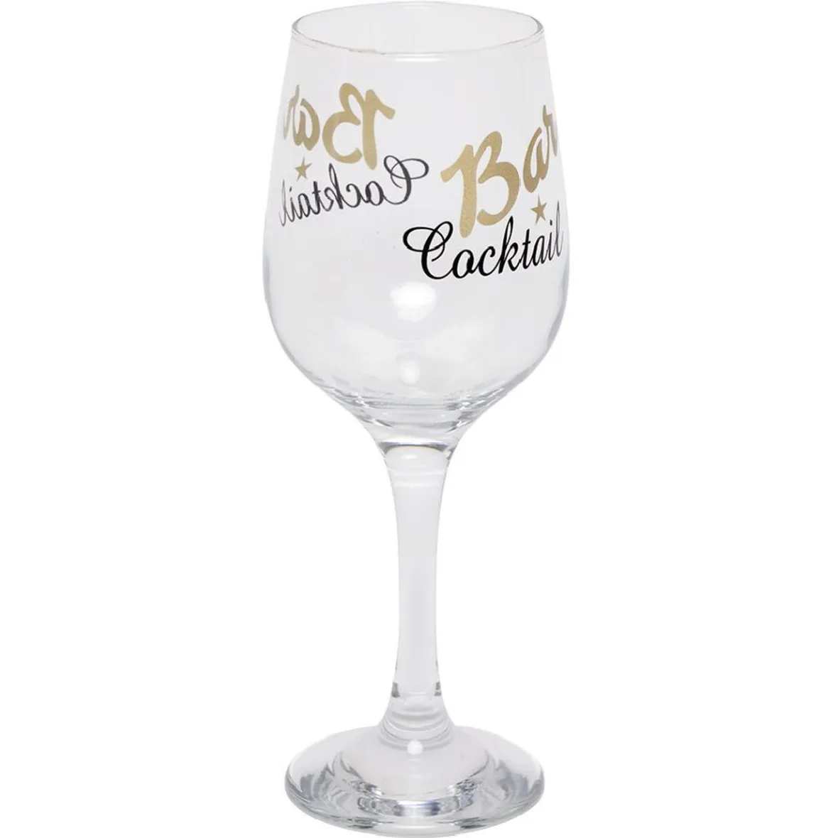 Gifi Verre à cocktail à pied transparent avec inscription 48 cl x2| Vaisselle Et Accessoires De Table