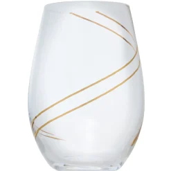 Gifi Verre à eau avec ruban doré x4| Vaisselle Et Accessoires De Table