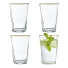 Gifi Verre à eau bord doré 29cl x4| Vaisselle Et Accessoires De Table