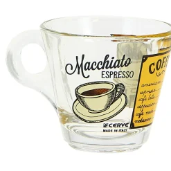 Gifi Verre à expresso 8 cl transparent motif Menu Café| Vaisselle Et Accessoires De Table