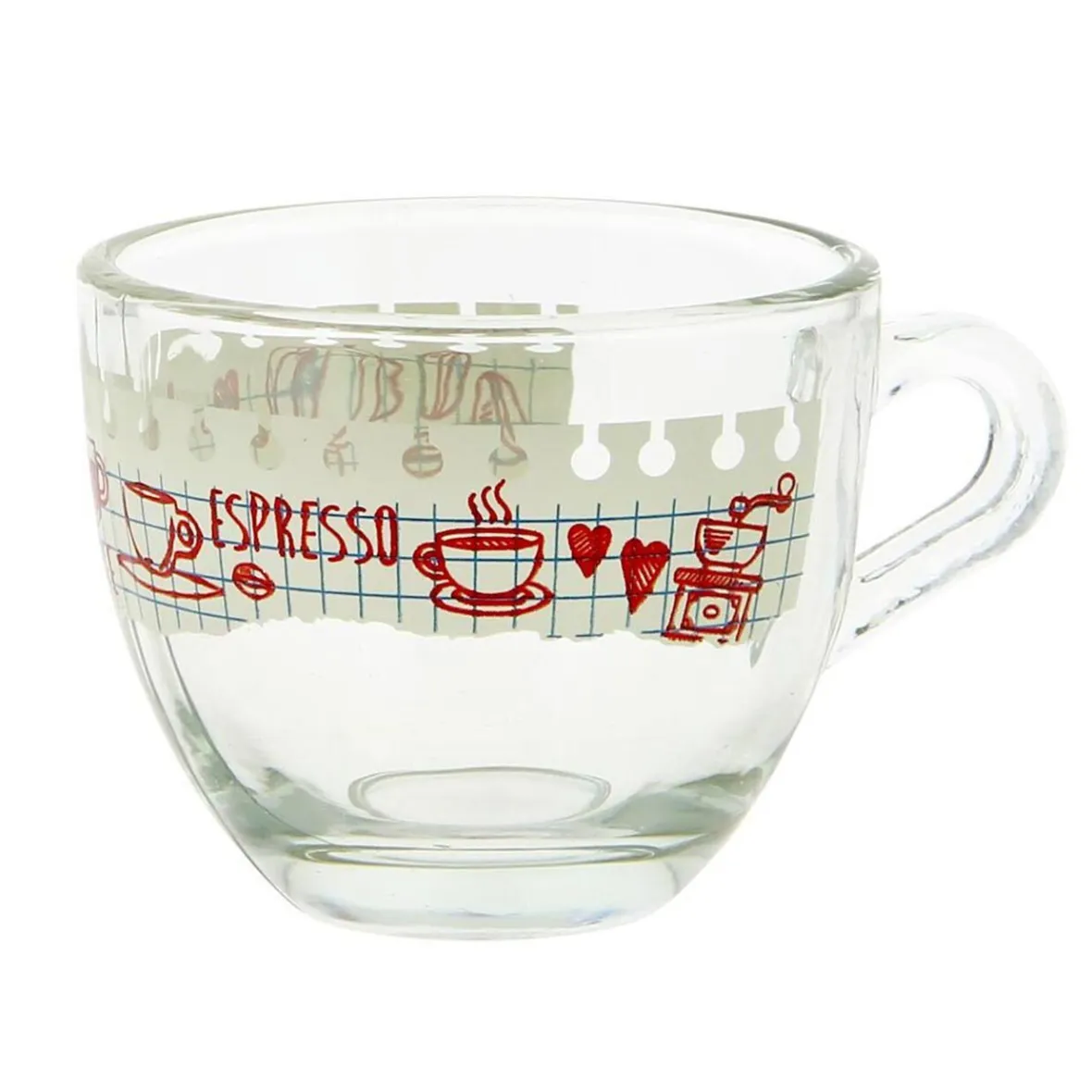 Gifi Verre à expresso 7,5 cl transparent motif bloc note petit déjeuner| Vaisselle Et Accessoires De Table