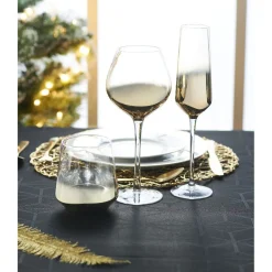 Gifi Verre à pied effet doré| Vaisselle Et Accessoires De Table