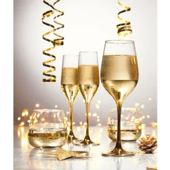 Gifi Verre à pied Oksana doré 35cL x4| Vaisselle Et Accessoires De Table